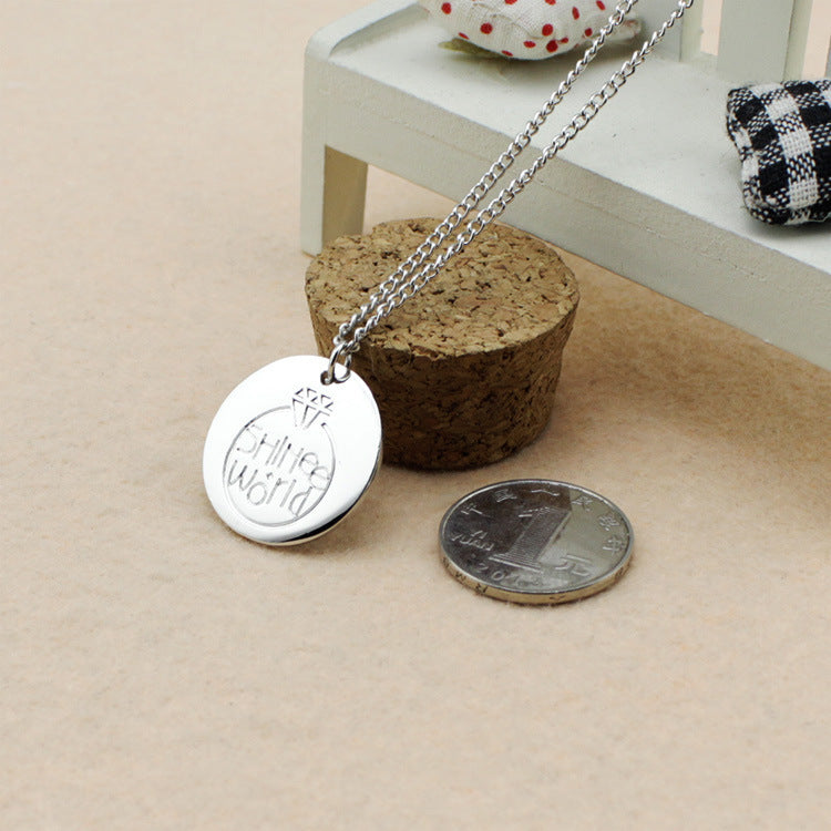 Silver round necklace