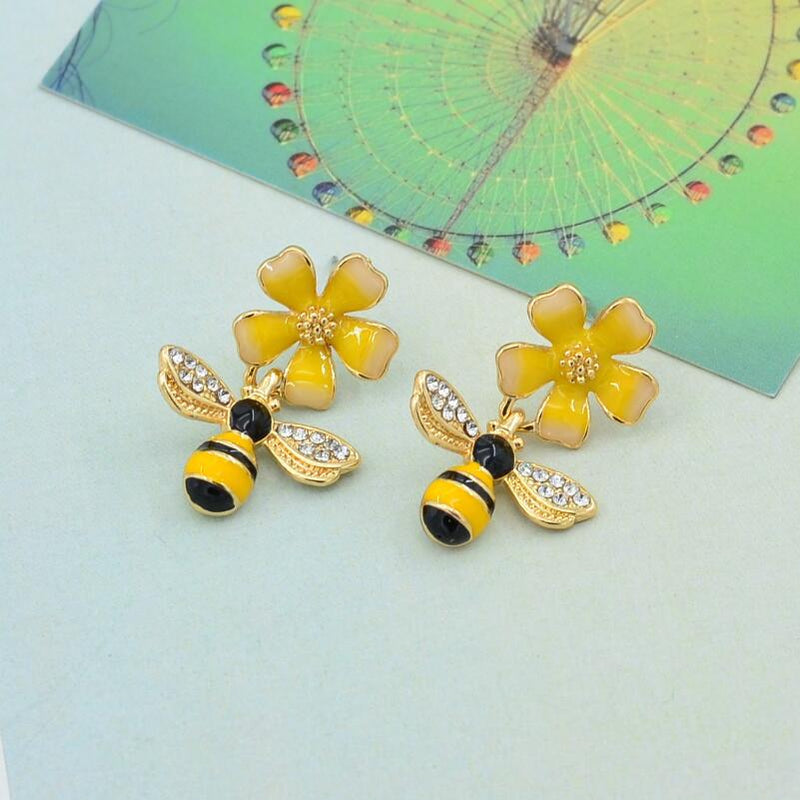 Bee flower oil Earrings