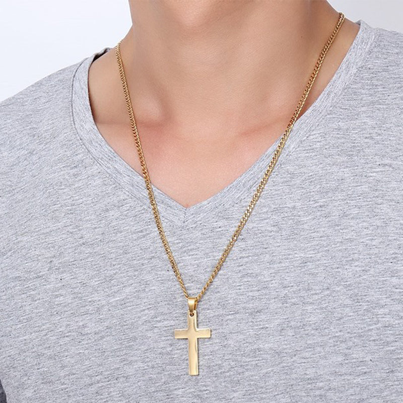 Classic Cross Men's Pendant Necklace Fashion Stainless Steel
