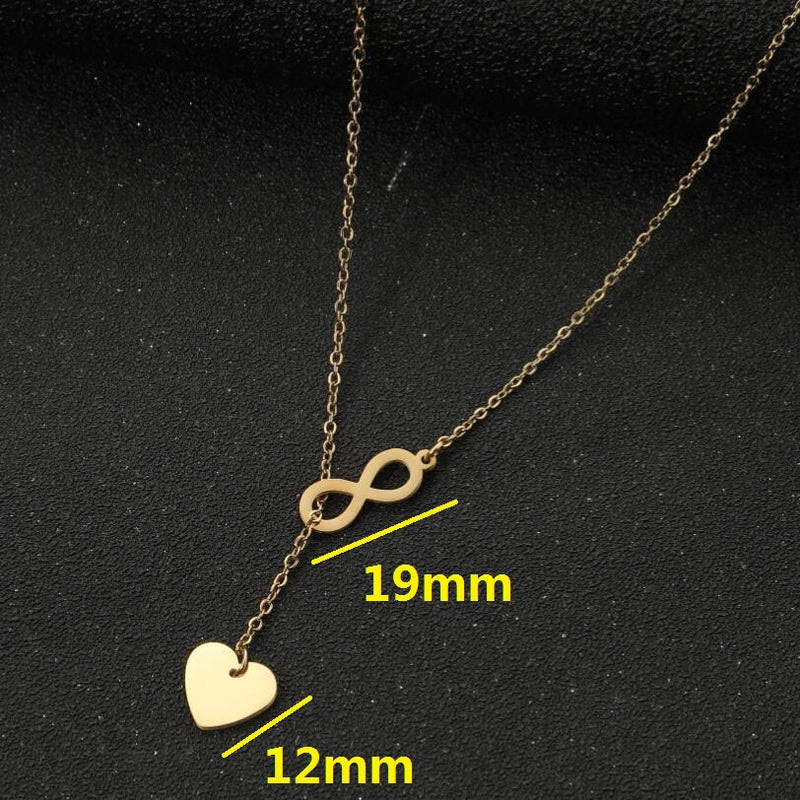 Individualized Geometric Simple Love Shaped Double Pendant Necklace