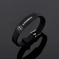 Black stainless steel silicone bracelet