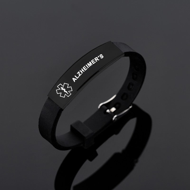 Black stainless steel silicone bracelet