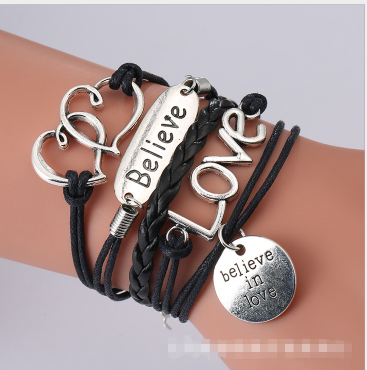 European and American big-name multi-layer woven bracelet bracelet rope