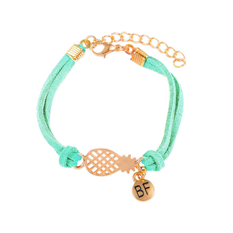 Hollow pineapple letter double bracelet