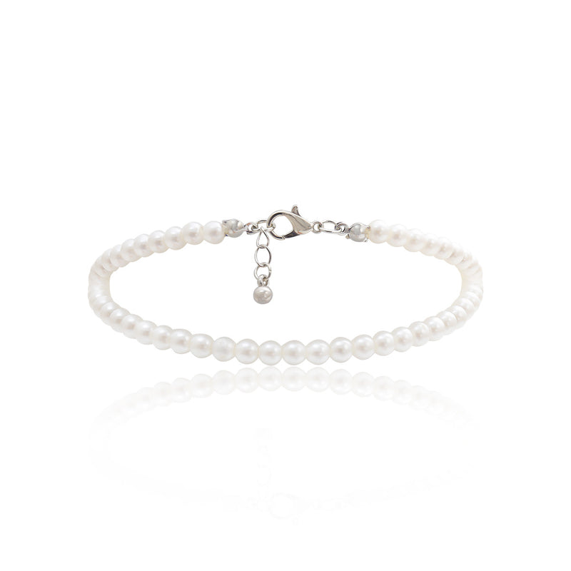 Simple imitation pearl handmade anklet