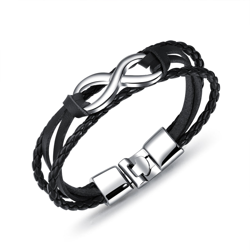 Braided leather bracelet