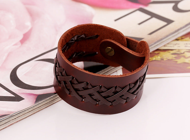 Ethnic style handmade vintage leather bracelet