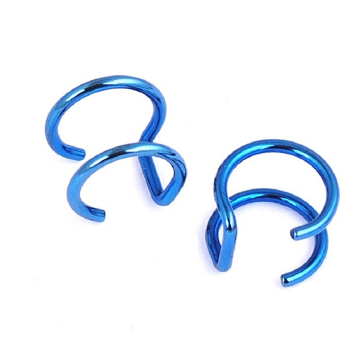 Earless Ear Clip Titanium Steel U-shaped Double Ring Ear Bone Clip