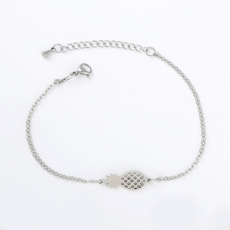 Stainless Steel Bracelet With Pineapple Charm
