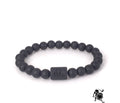 Frosted Black Onyx Beaded Bracelet Zodiac Sign