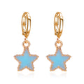 Dripping five-pointed star earrings