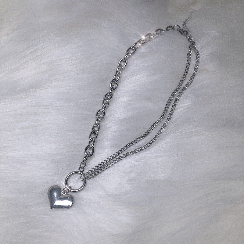 Titanium Steel Peach Heart Necklace