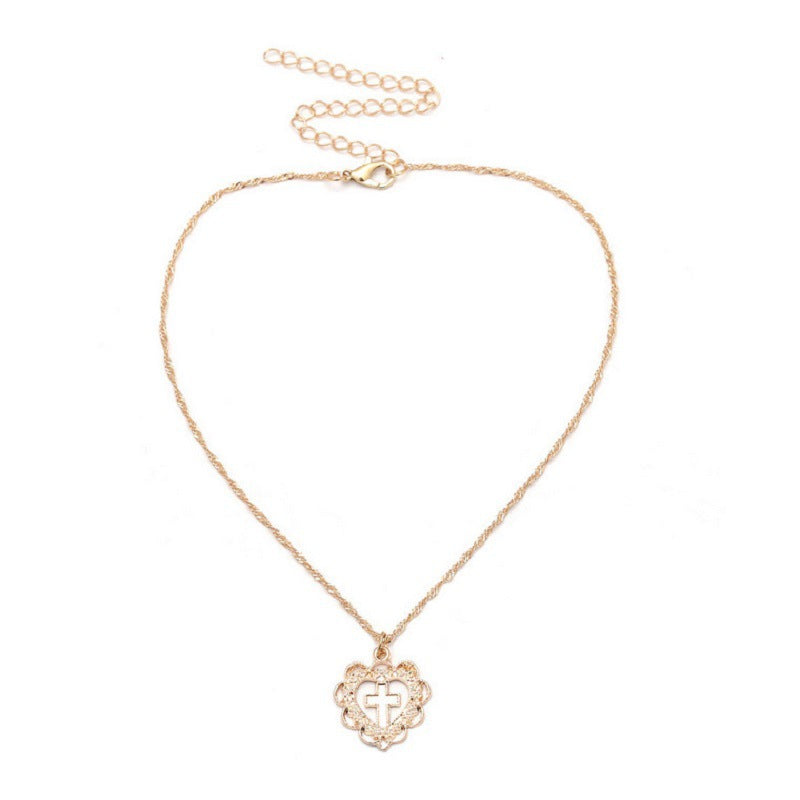 Necklace alloy peach heart