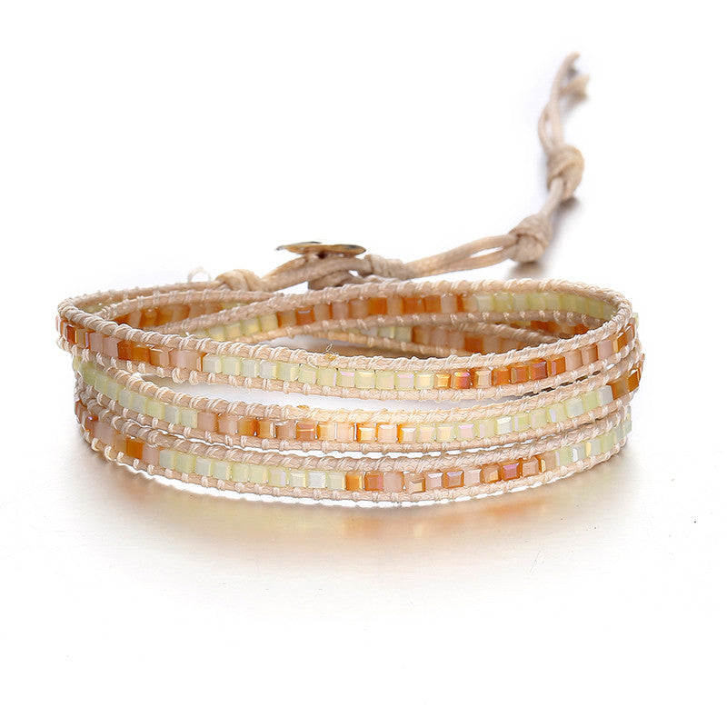 Colorful woven multilayer bracelet