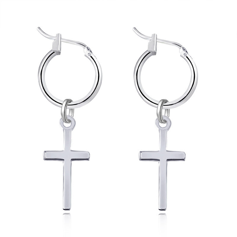 Alloy Cross Pendant Earrings