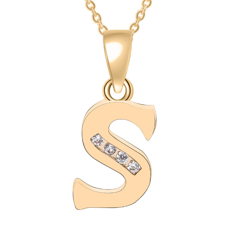 Europe and the United States 26 English alphabet fashion high-grade diamond necklace accessories