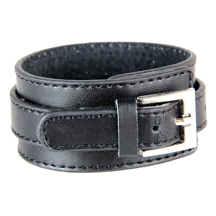 Casual Punk Wide Leather Bracelet