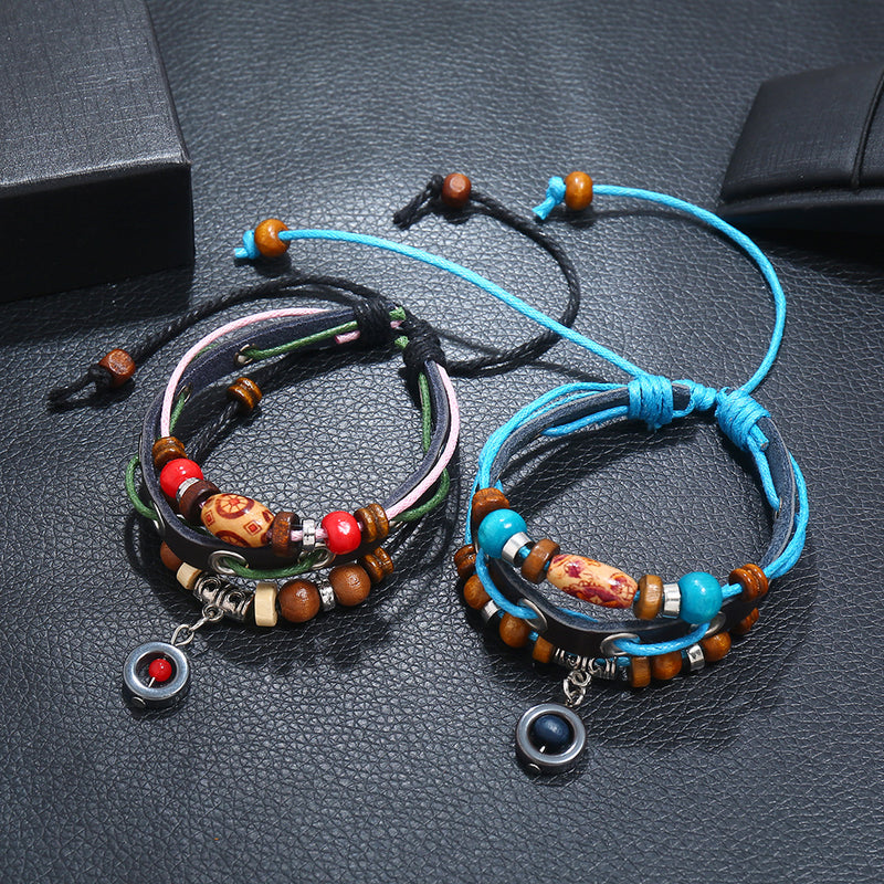 Leather Bracelet Jiangshan Little Redwood Beaded Beaded Jewelry Fashion Jewelry