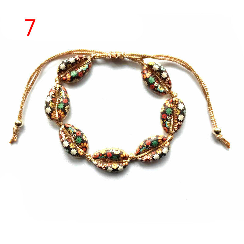 Colorful inkjet alloy shell bracelet