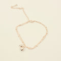 Fashion Double Tassel Bell Rose Gold Titanium Steel Anklet