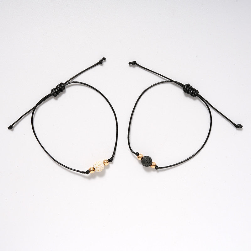 Essential oil round bead volcanic stone bracelet
