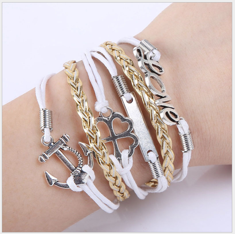 European and American big-name multi-layer woven bracelet bracelet rope
