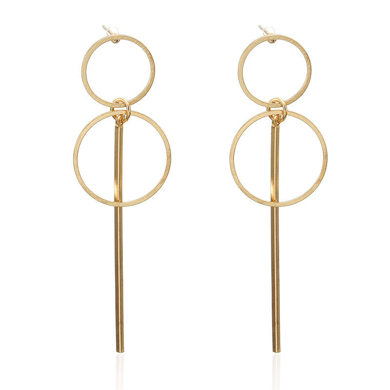 Geometric metal round earrings