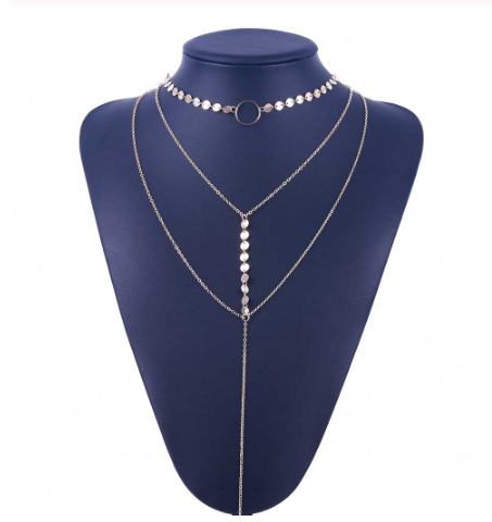 Sequined multi-layer necklace