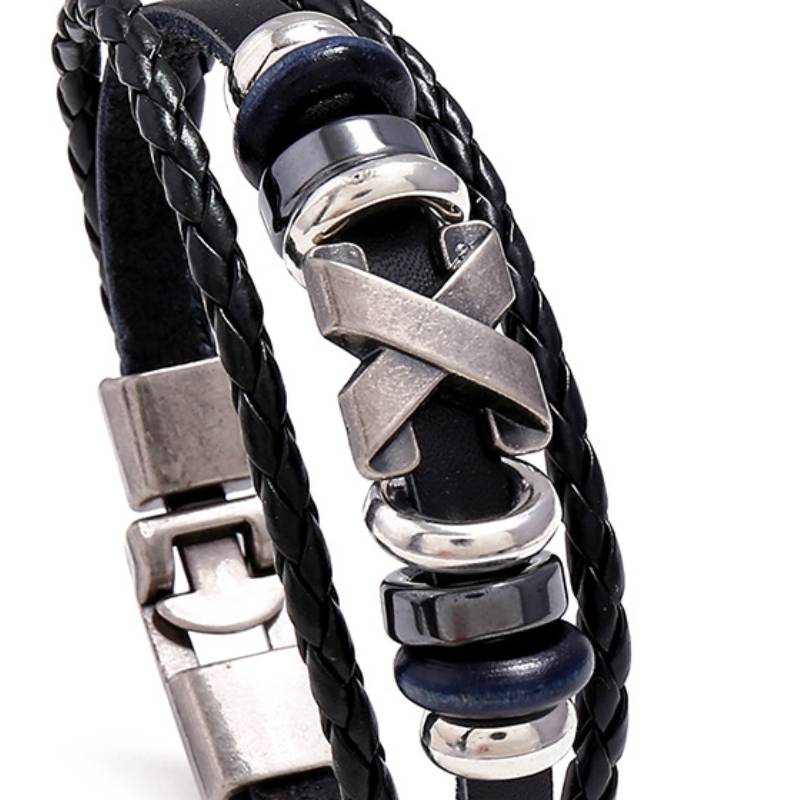 Cowhide bracelet simple woven men's jewelry