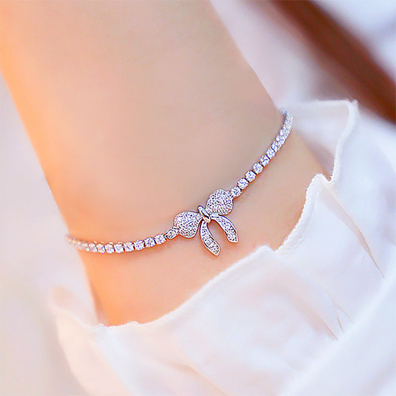 Diamond Bowknot Crystal Charm Bracelet