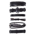 Six-piece leather bracelet