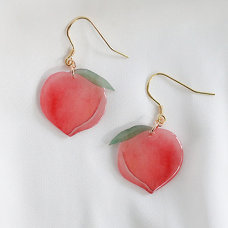 Pink peach cute acrylic earrings