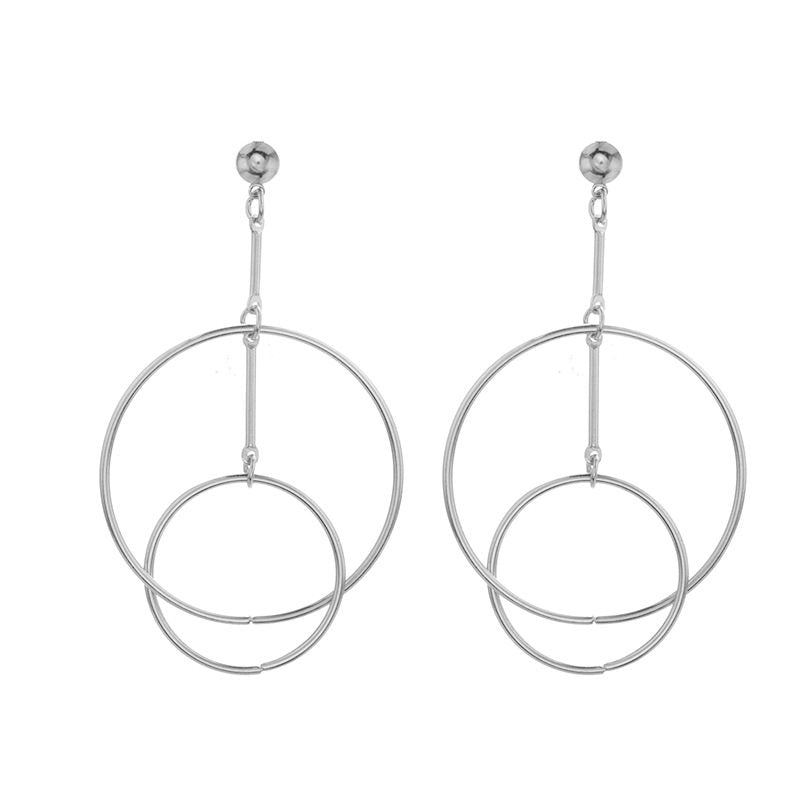 Hollow metal circle earrings