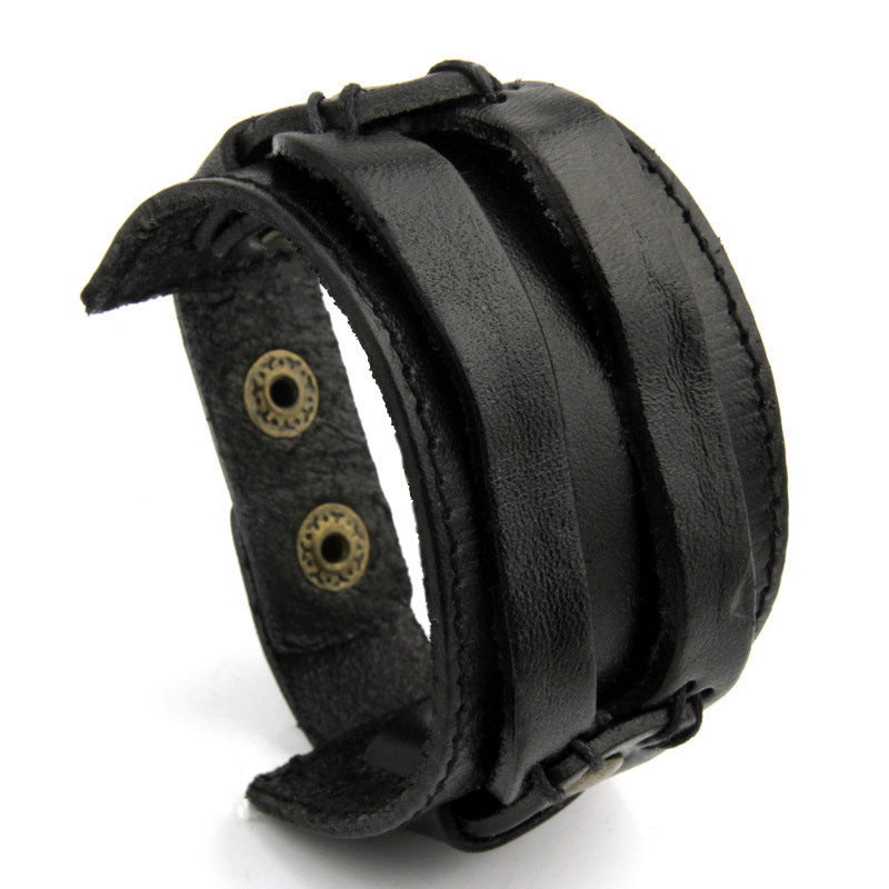 Two-row first layer cowhide bracelet