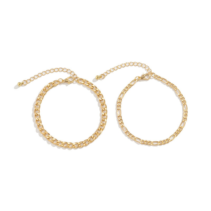 European And American New Metal Chain Bracelet Set