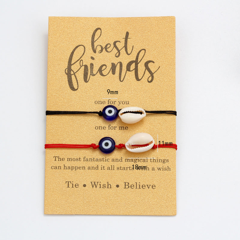 Devil's Eye Red String Bracelet Braided Card Hand String