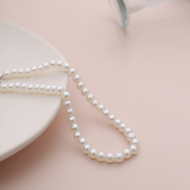 Simple imitation pearl handmade anklet