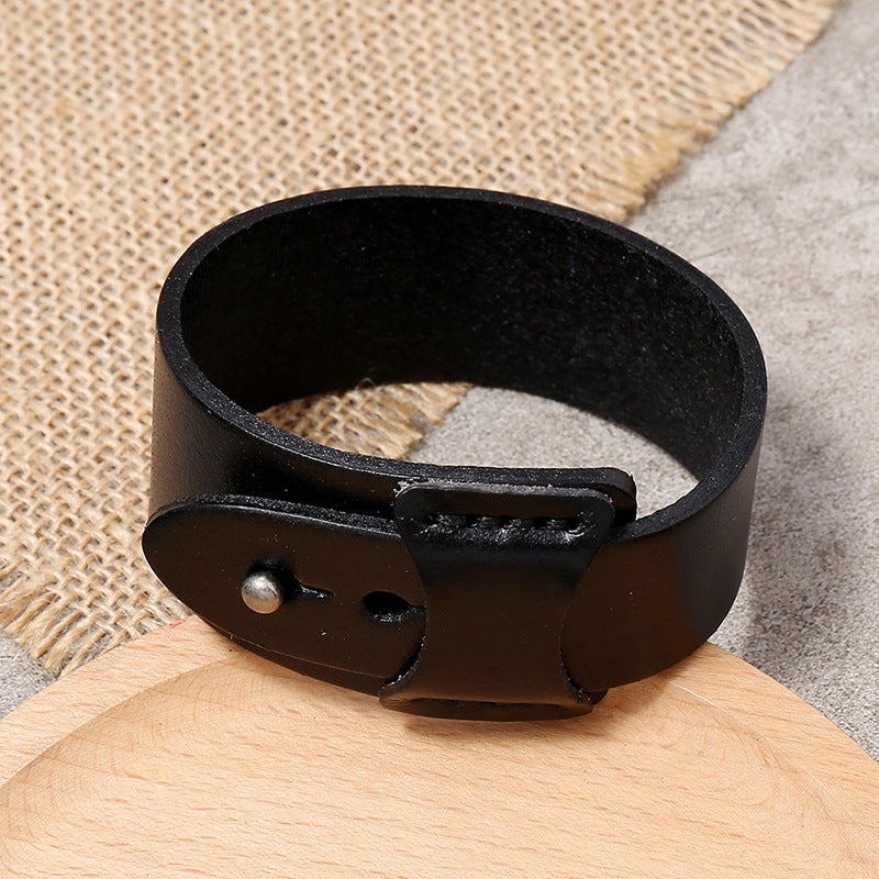 Cow Leather Irregular Bracelet For Men