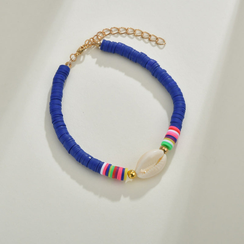 Colorful Soft Clay Bracelet Female Hand String Elastic Rope Shell Anklet