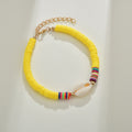 Colorful Soft Clay Bracelet Female Hand String Elastic Rope Shell Anklet