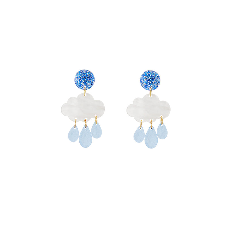 Cloud Raindrop Acrylic Earrings Korean Temperament