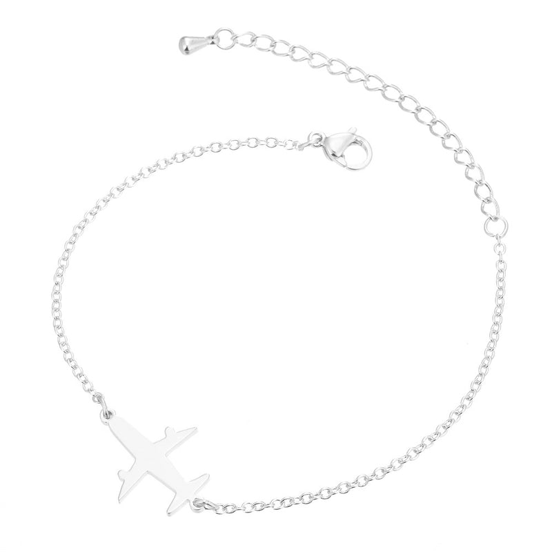 Women's Simple Fashion Accessories Stainless Steel Cartoon Aircraft Bracelet