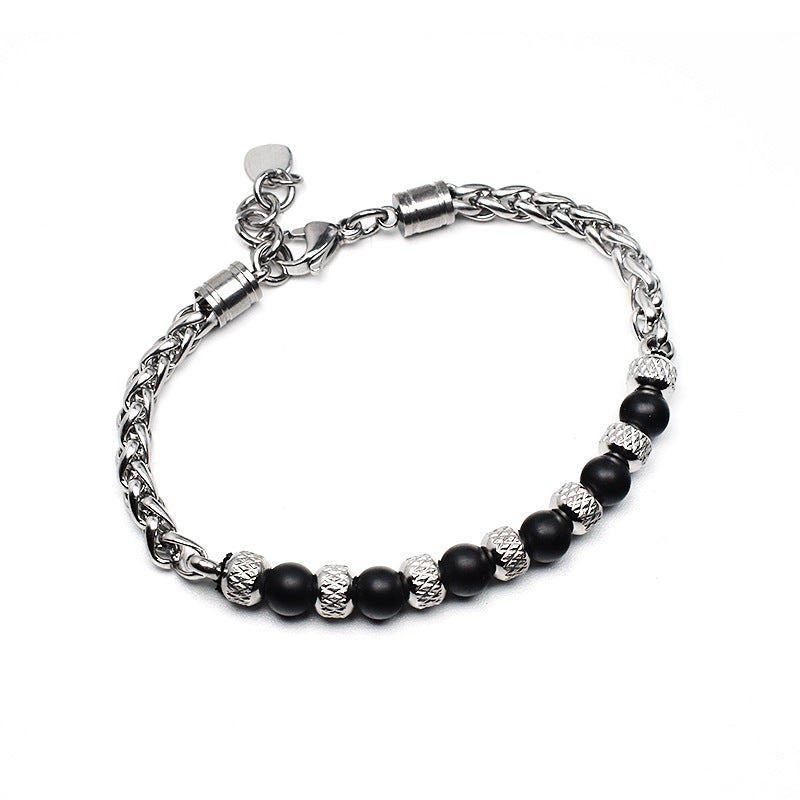 Stainless steel adjustable 6mm tiger's eye bracelet