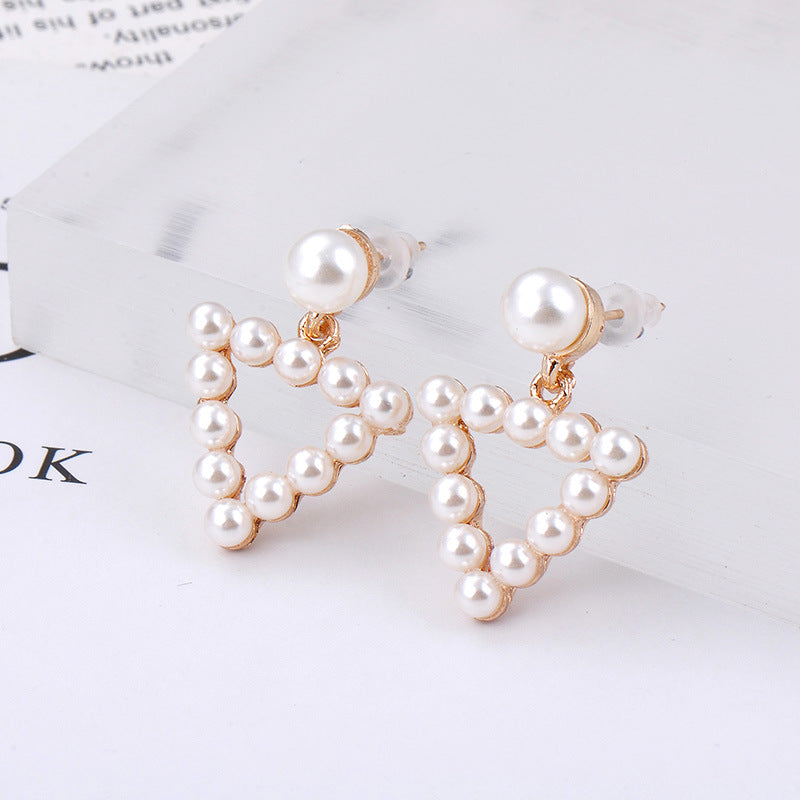 Geometric Pearl Earrings For Women Cold Wind