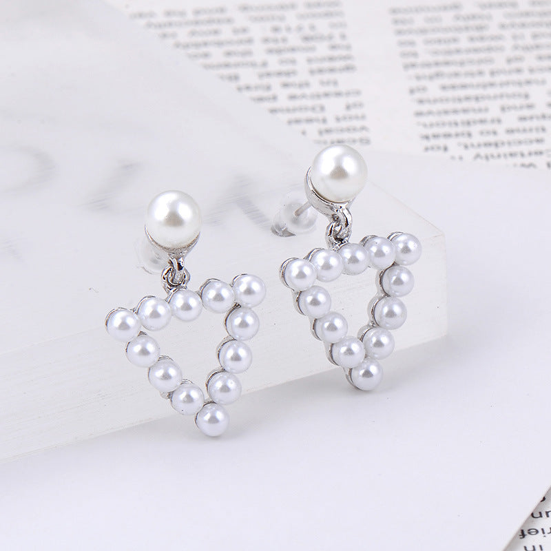 Geometric Pearl Earrings For Women Cold Wind