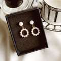 Geometric Pearl Earrings For Women Cold Wind