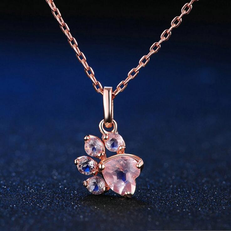 Animal Footprint Pink Diamond Pendant