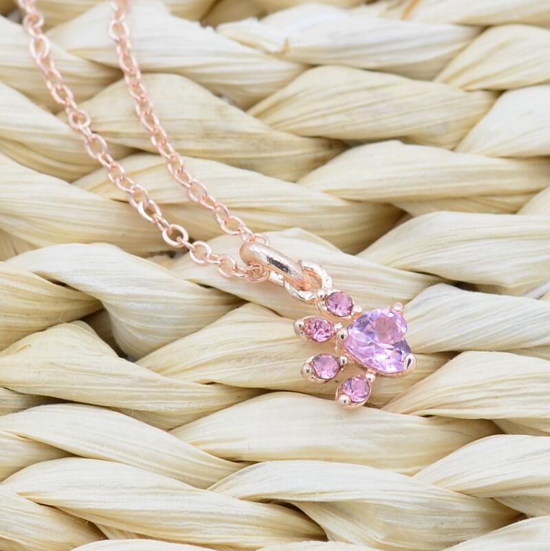 Animal Footprint Pink Diamond Pendant