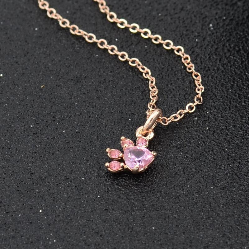 Animal Footprint Pink Diamond Pendant