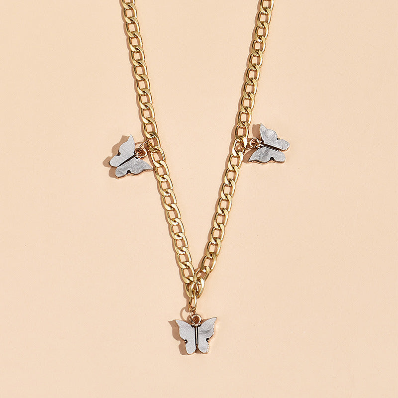 Fashion Simple Personality Butterfly Pendant Multilayer Women's Necklace